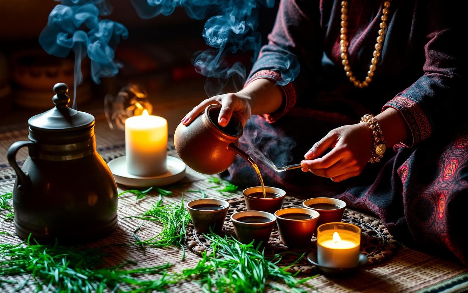 Traditional Ethiopian coffee ceremony